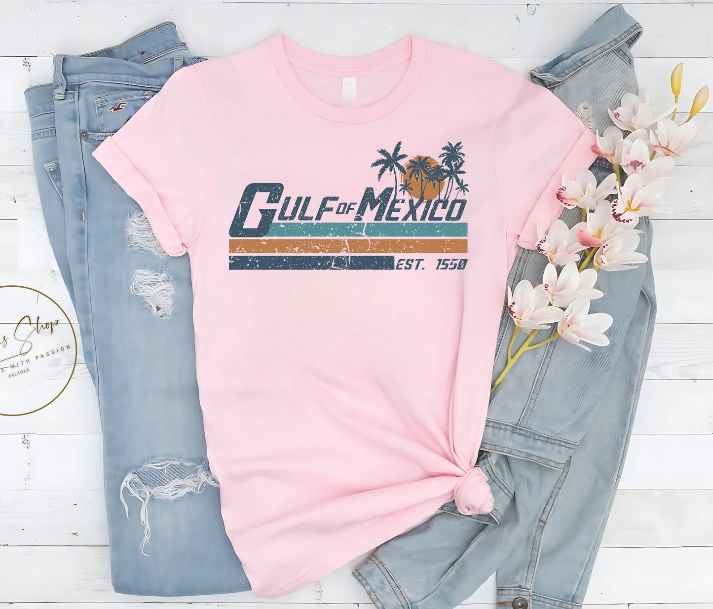 Gulf of Mexico Sunset T-Shirt, Gulf of Mexico, Forever, Retro, Vintage, Beach, Mexico, Unisex