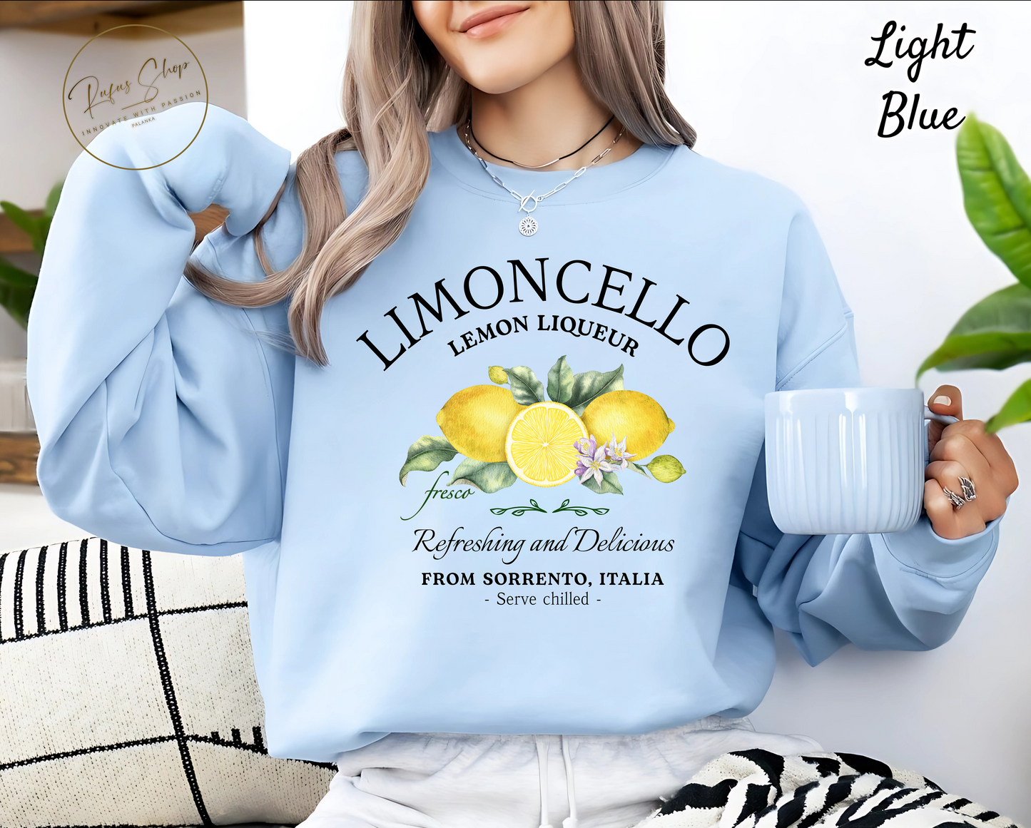 Limoncello Sweatshirt, Vintage Italian Lemon Sweater, Sorrento Italia Sweatshirt, Amalfi Coast Citrus Drink Aesthetic, Italy Summer Gift