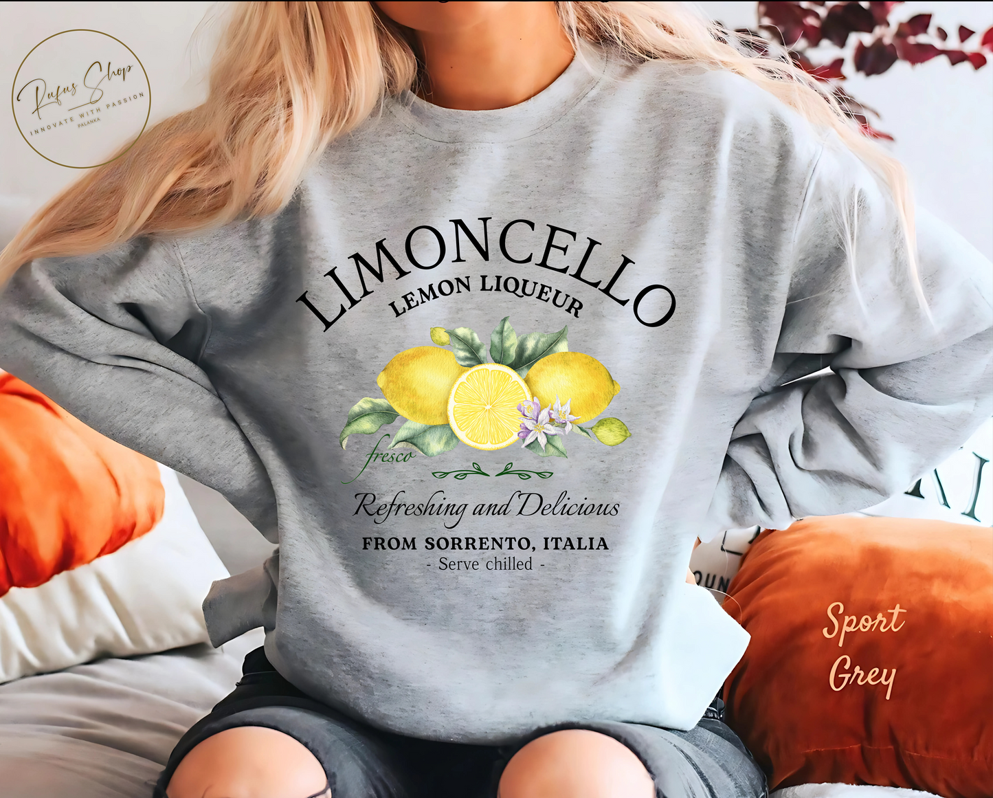 Limoncello Sweatshirt, Vintage Italian Lemon Sweater, Sorrento Italia Sweatshirt, Amalfi Coast Citrus Drink Aesthetic, Italy Summer Gift