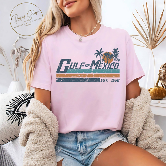 Gulf of Mexico Sunset T-Shirt, Gulf of Mexico, Forever, Retro, Vintage, Beach, Mexico, Unisex