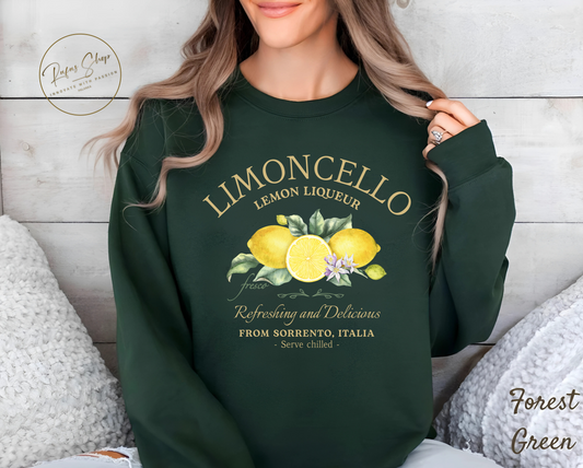 Limoncello Sweatshirt, Vintage Italian Lemon Sweater, Sorrento Italia Sweatshirt, Amalfi Coast Citrus Drink Aesthetic, Italy Summer Gift