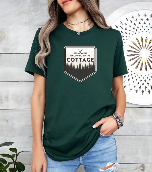 I'm Coming To The Cottage T-Shirt, Hockey Lover Gift Tee, Lake House Apparel, Cozy Cabin, Heated Rivalry Shirt, outdoors Top