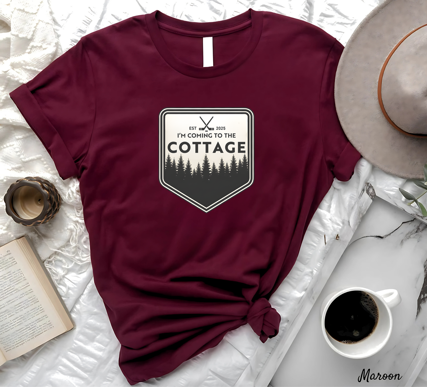 I'm Coming To The Cottage T-Shirt, Hockey Lover Gift Tee, Lake House Apparel, Cozy Cabin, Heated Rivalry Shirt, outdoors Top